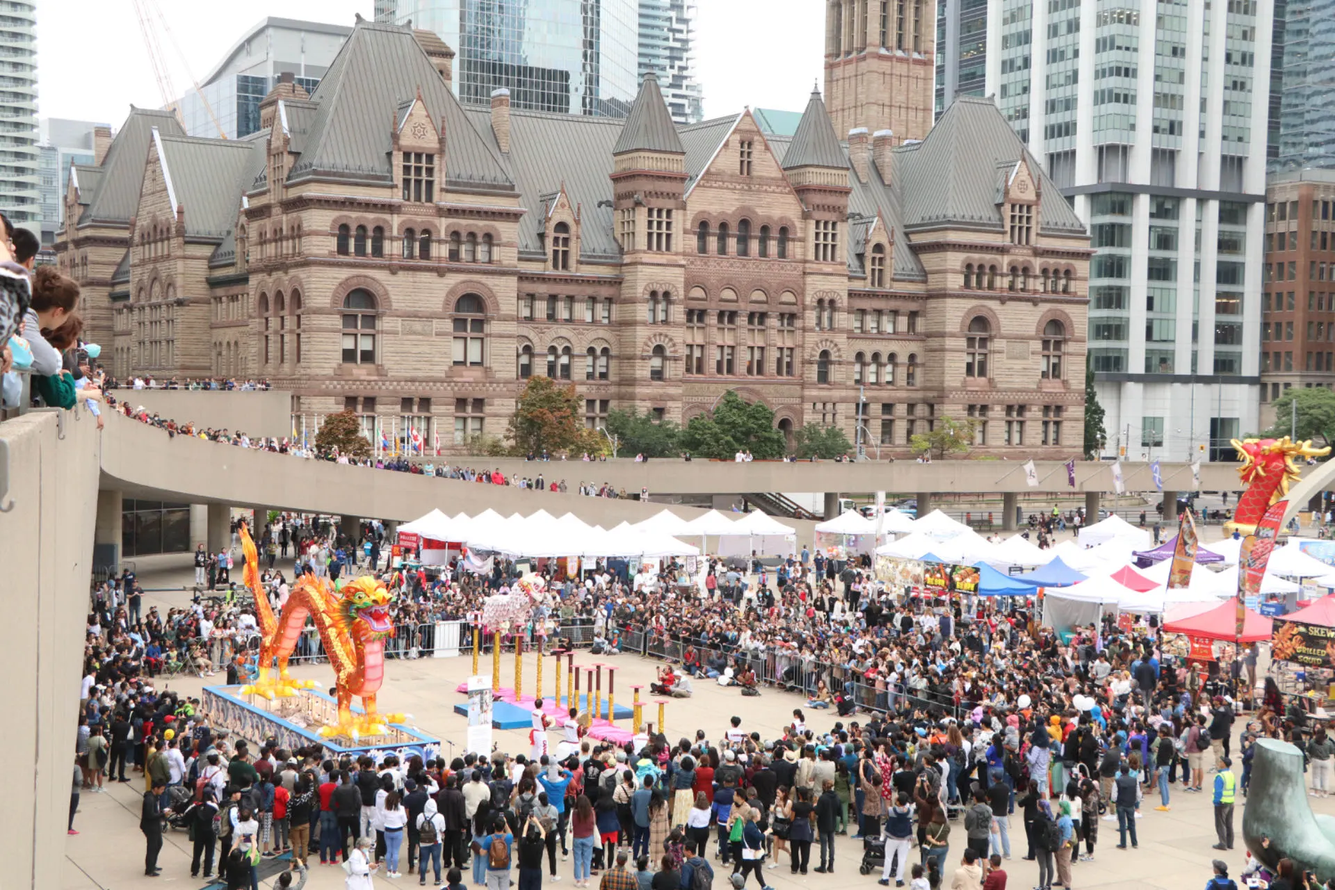 The festival crowd in front of Old City Hall