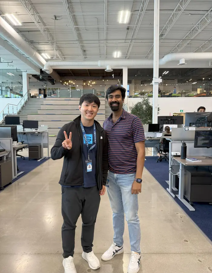 Hongda with his manager Varun in the office